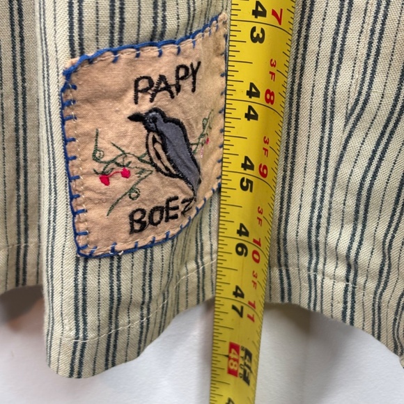 VTG 90s Papy Boez Midi Dress S/M Embroidered Floral Cottage Granny Prairie Bird - Picture 10 of 13